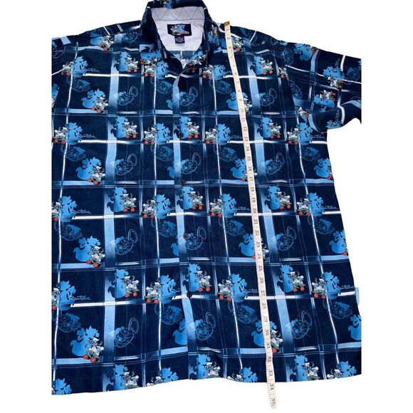 Vintage Raw Blue Collection Men's 2XL‎ Button Up Shirt Blue Y2K Street AOP - Picture 9 of 11